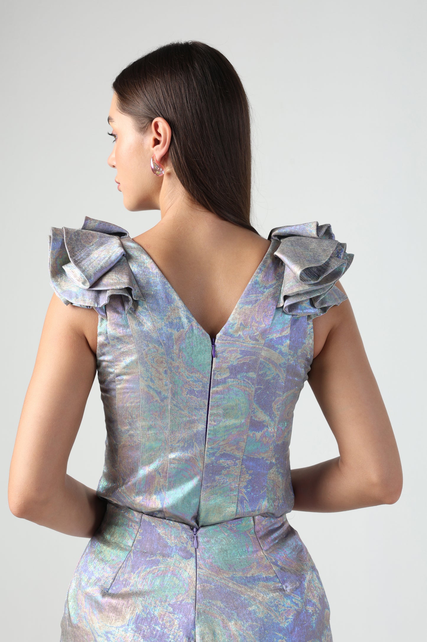 MARTINA MULTI COLOR HOLOGRAPHIC SHORTS CO-ORD SET