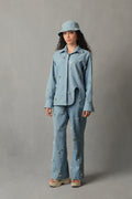 ROVA LIGHT BLUE DENIM PEARL CO ORD