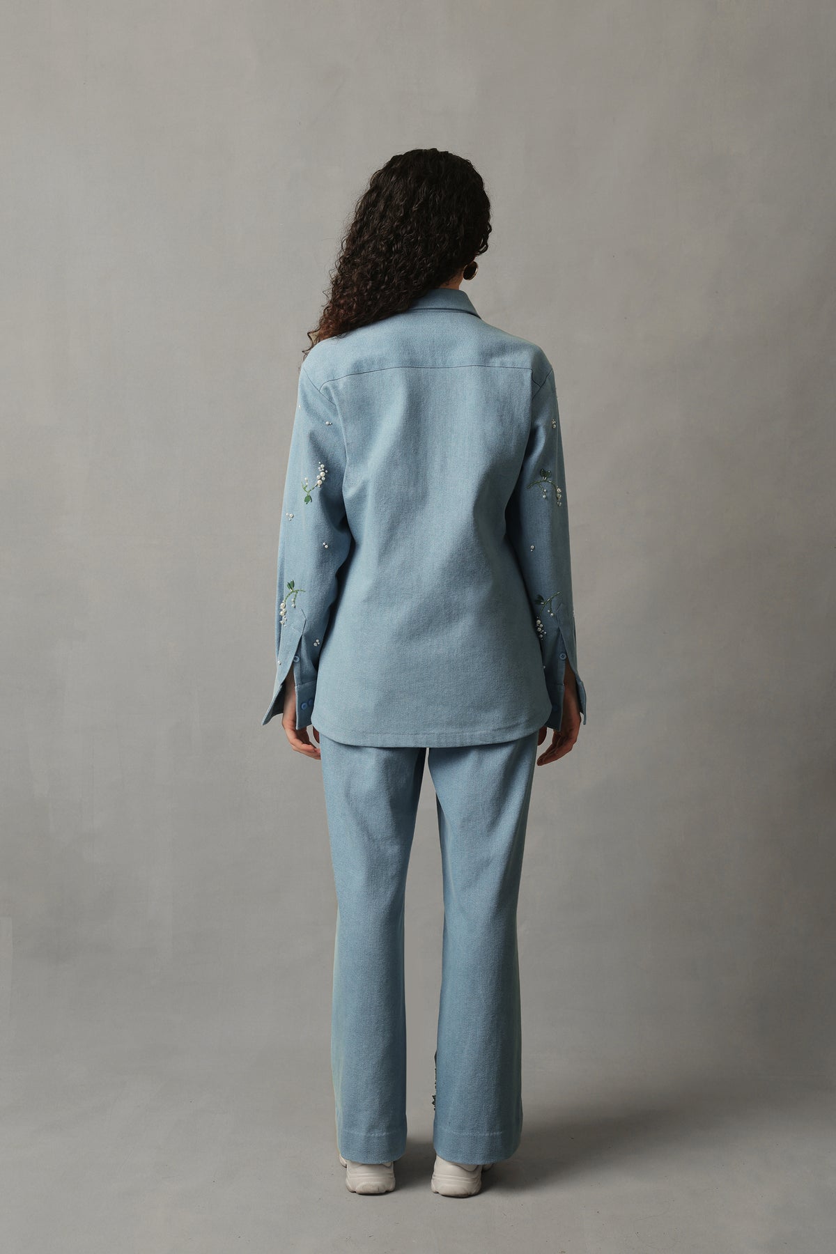 ROVA LIGHT BLUE DENIM PEARL CO ORD