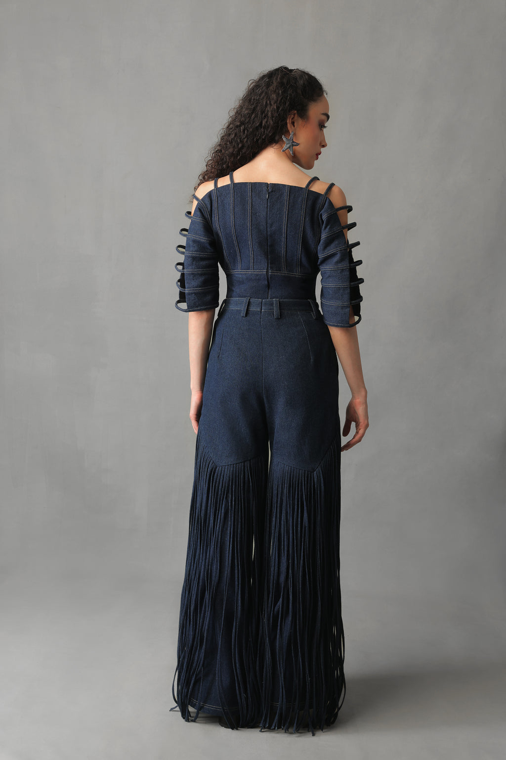 ARDEN DARK BLUE DENIM DROP SHOULDER BODYSUIT