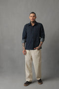 REIGN DARK BLUE DENIM THREADED SHACKET