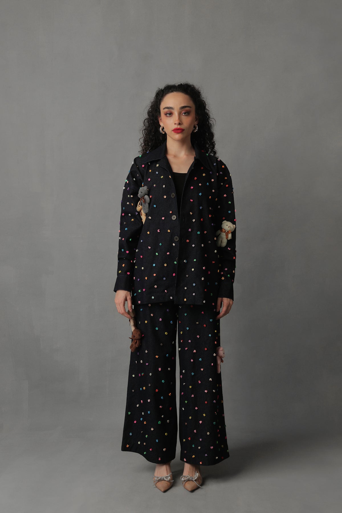 NOX DARK BLUE DENIM TEDDY CO ORD SET