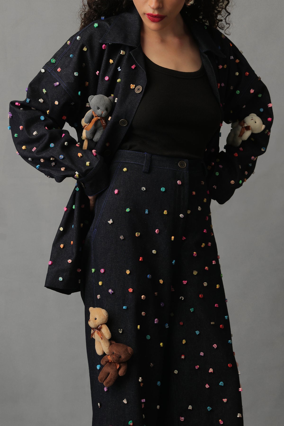 NOX DARK BLUE DENIM TEDDY CO ORD SET