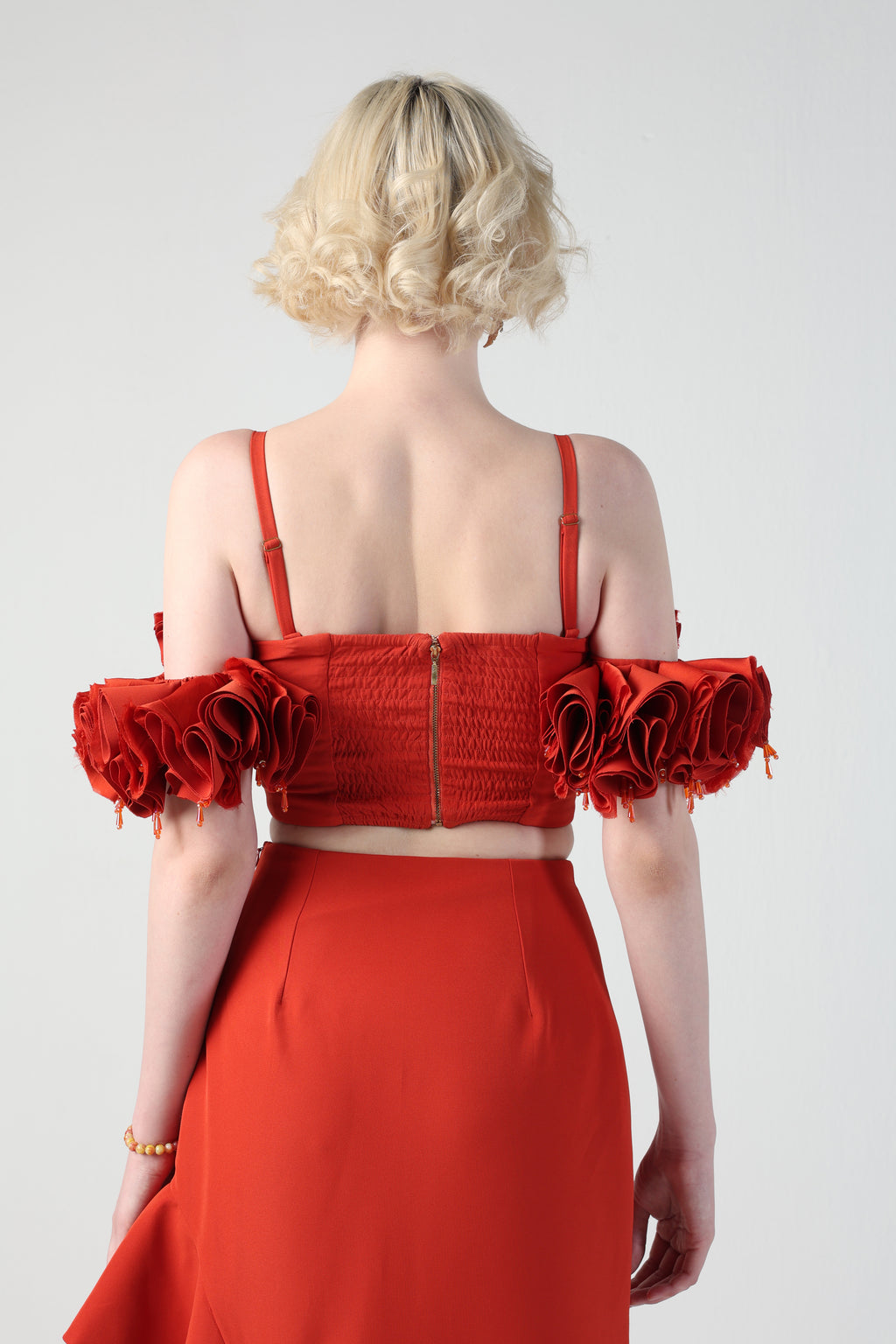 ANGELA 3D FLORAL RUFFLE TOP