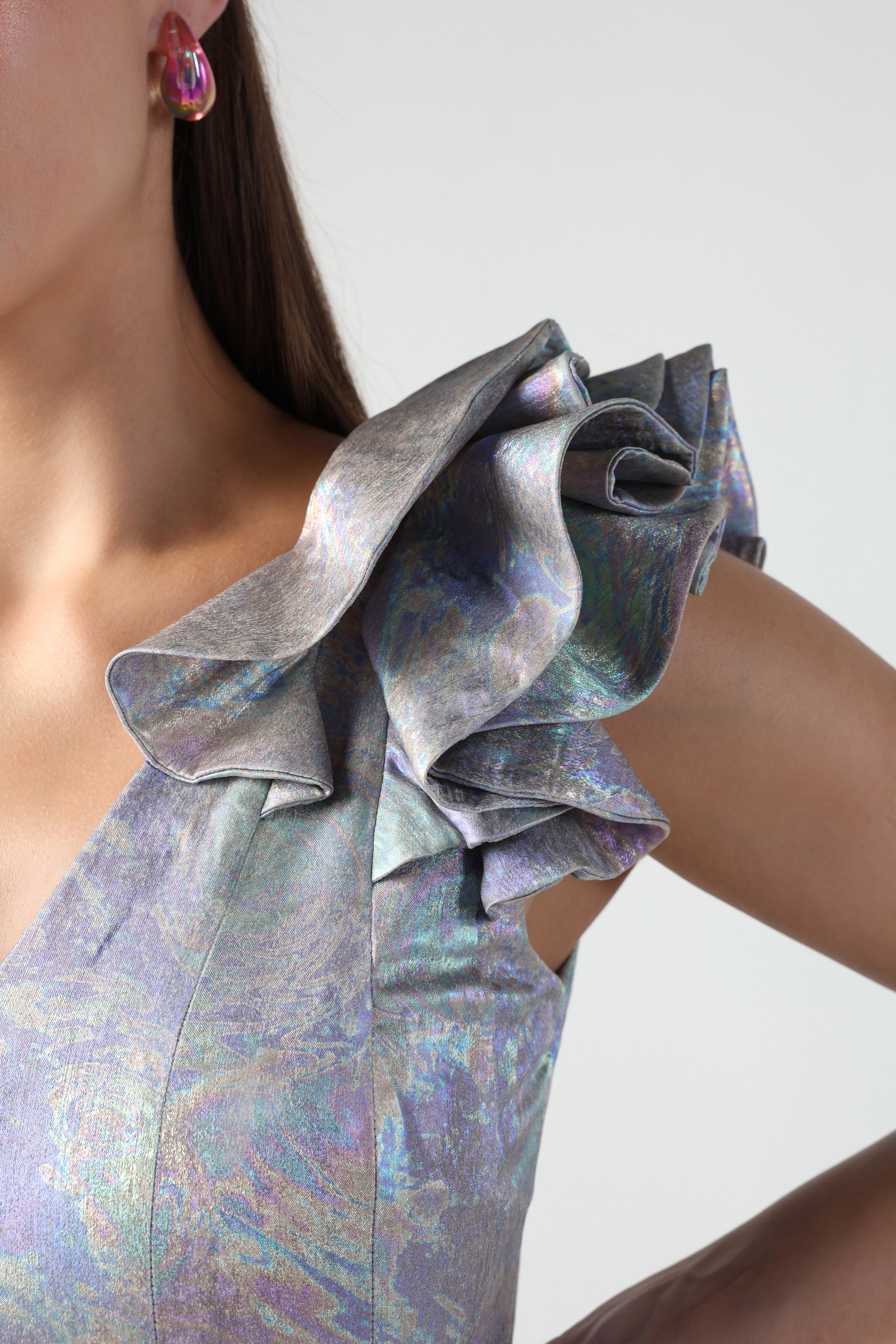 MARTINA MULTI COLOR HOLOGRAPHIC SHORTS CO-ORD SET