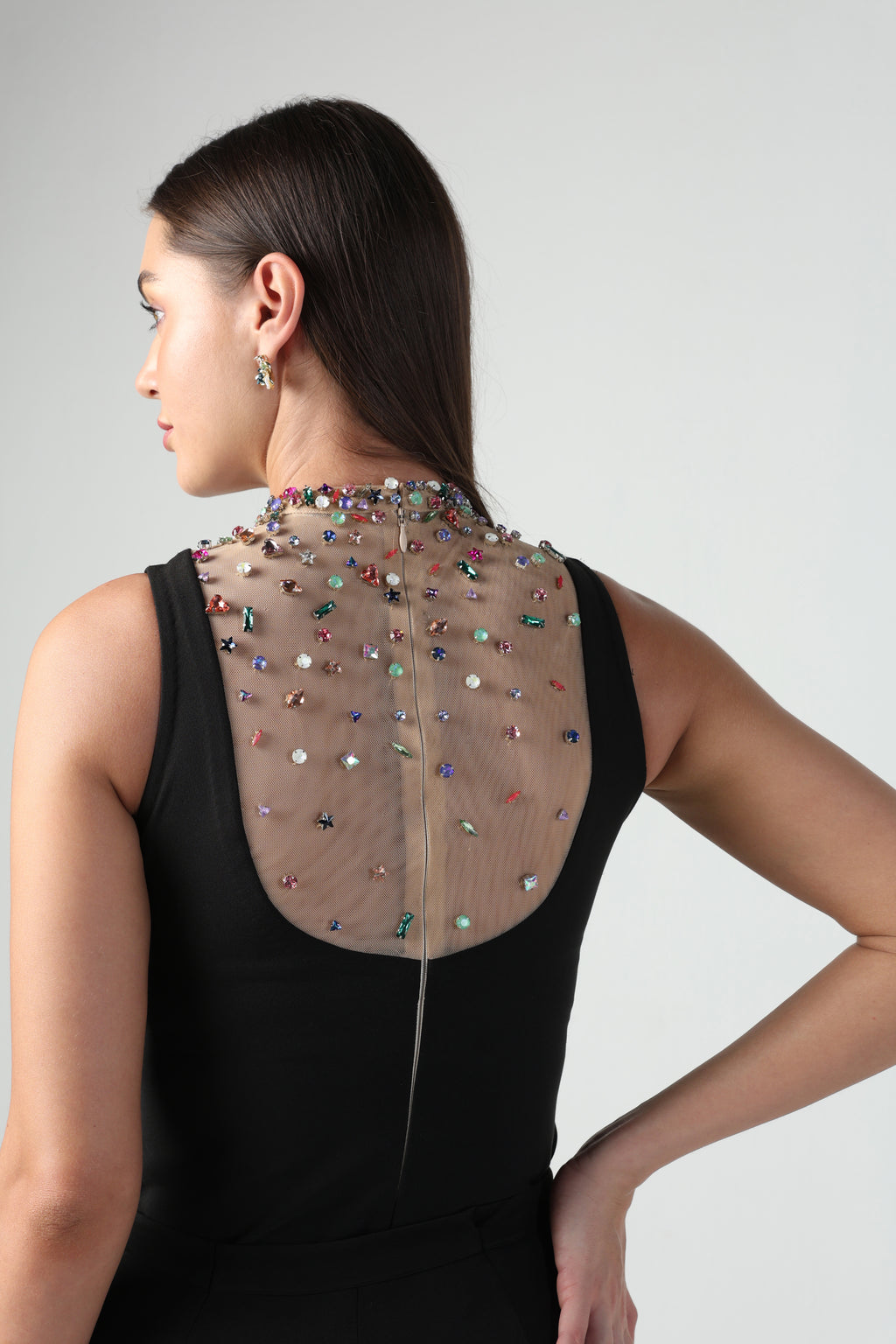 AZZURRA MULTI COLOR SWAROVSKI CRYSTAL BODYSUIT