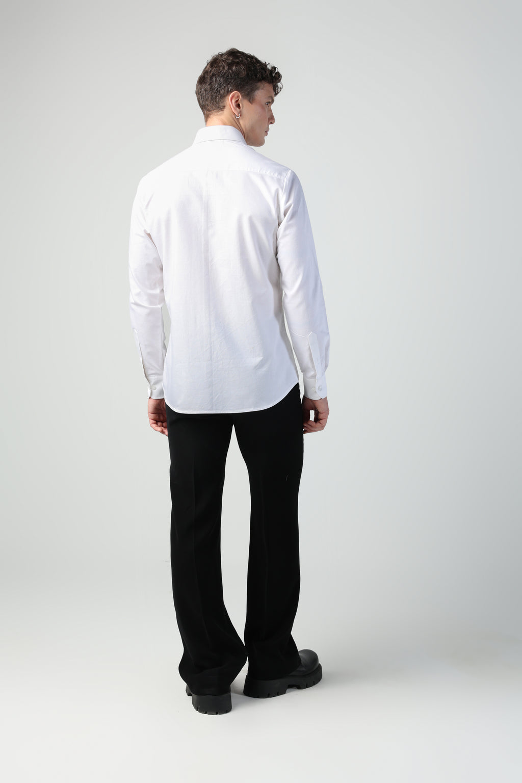 ORESTE WHITE ABSTRACT FLORAL ARTWORK WITH BIRD PRINTED FULL SLEEVE SHIRT