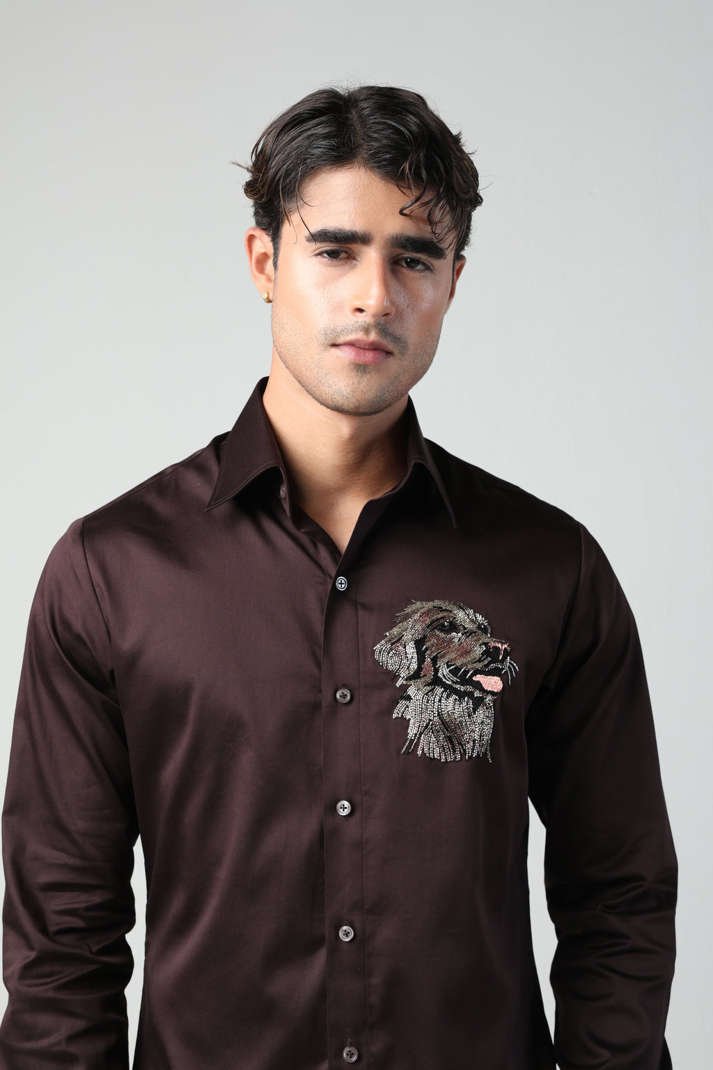 ZEUS DARK BROWN GOLDEN RETRIEVER DOG HAND EMROIDERED SHIRT (PET SPECIAL)