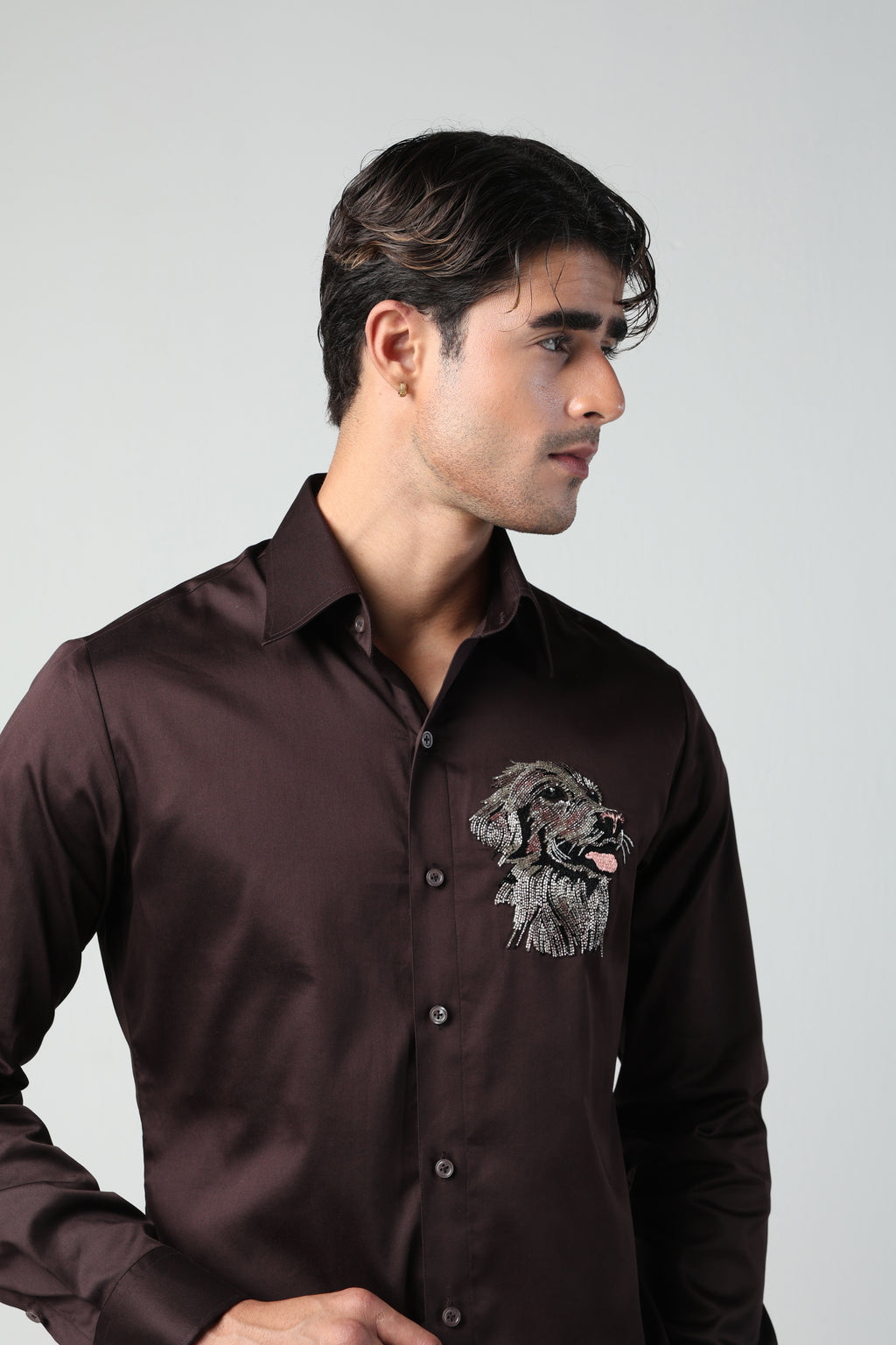 ZEUS DARK BROWN GOLDEN RETRIEVER DOG HAND EMROIDERED SHIRT (PET SPECIAL)