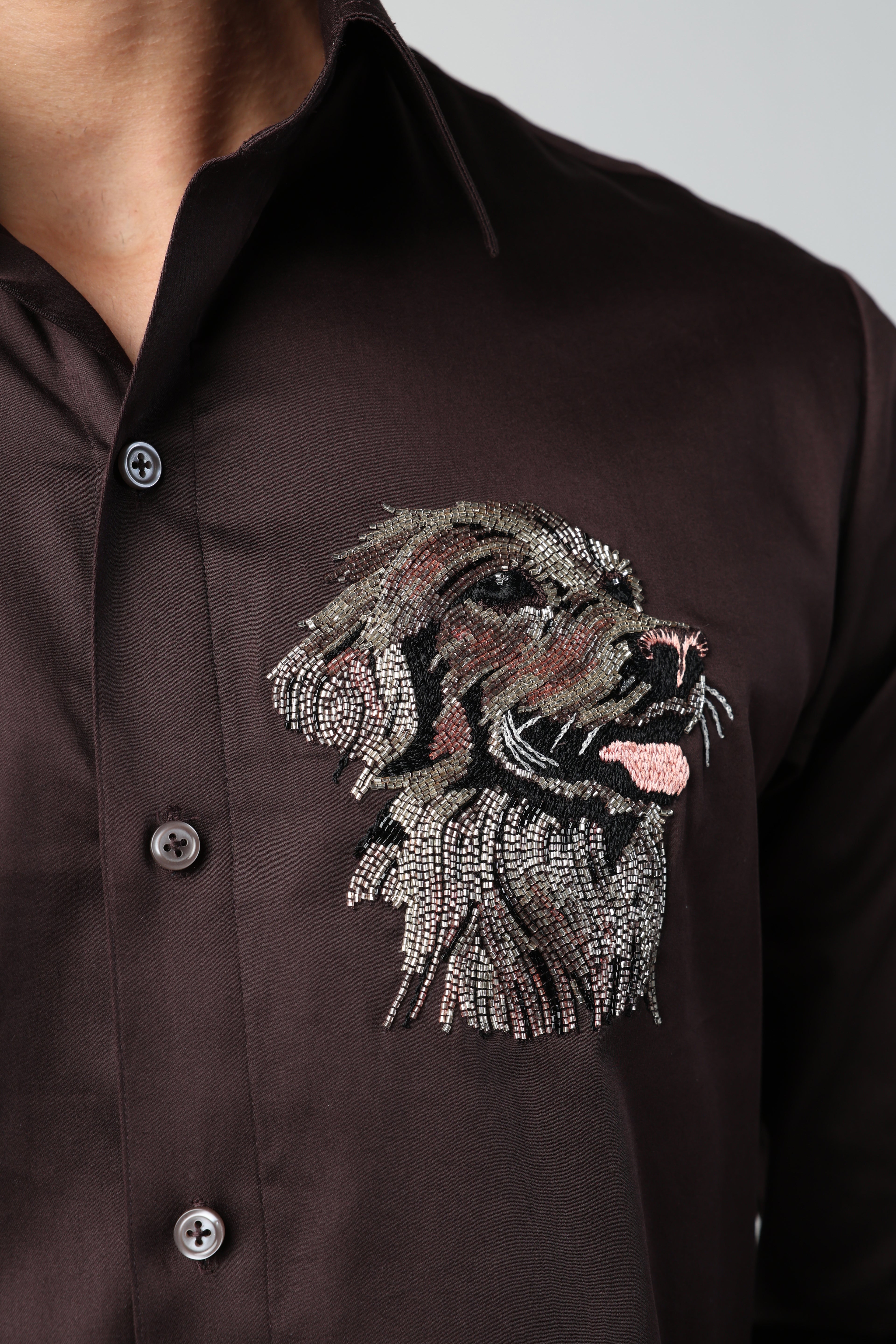 ZEUS DARK BROWN GOLDEN RETRIEVER DOG HAND EMROIDERED SHIRT (PET SPECIAL)