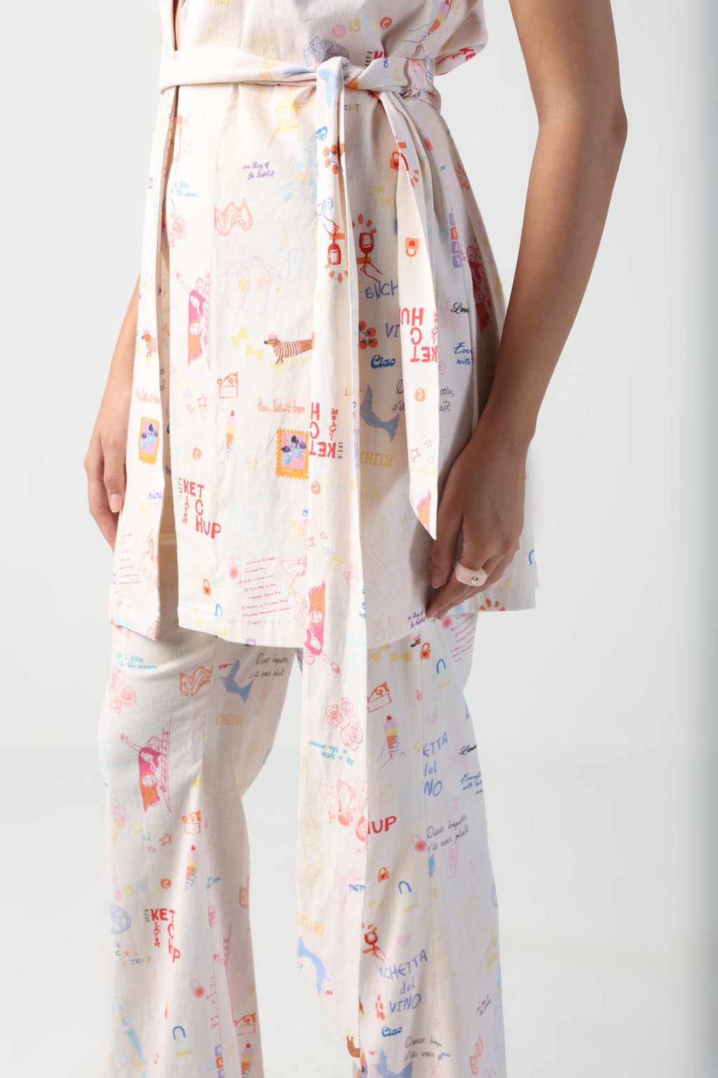 IANA ITALIAN SUMMER PRINT COLOR BLOCKED 3 PIECE CO-ORD SET