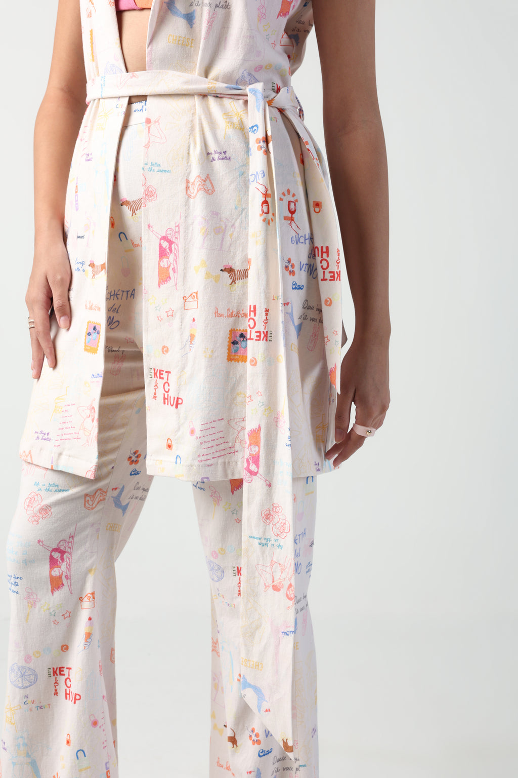 IANA ITALIAN SUMMER PRINT COLOR BLOCKED 3 PIECE CO-ORD SET