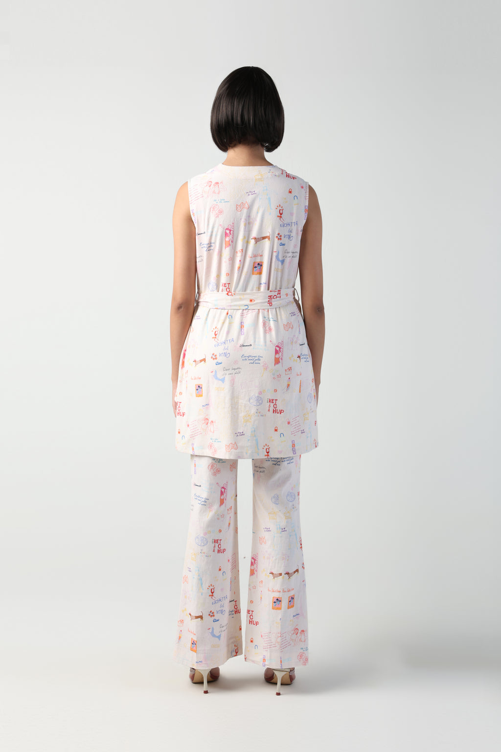 IANA ITALIAN SUMMER PRINT COLOR BLOCKED 3 PIECE CO-ORD SET