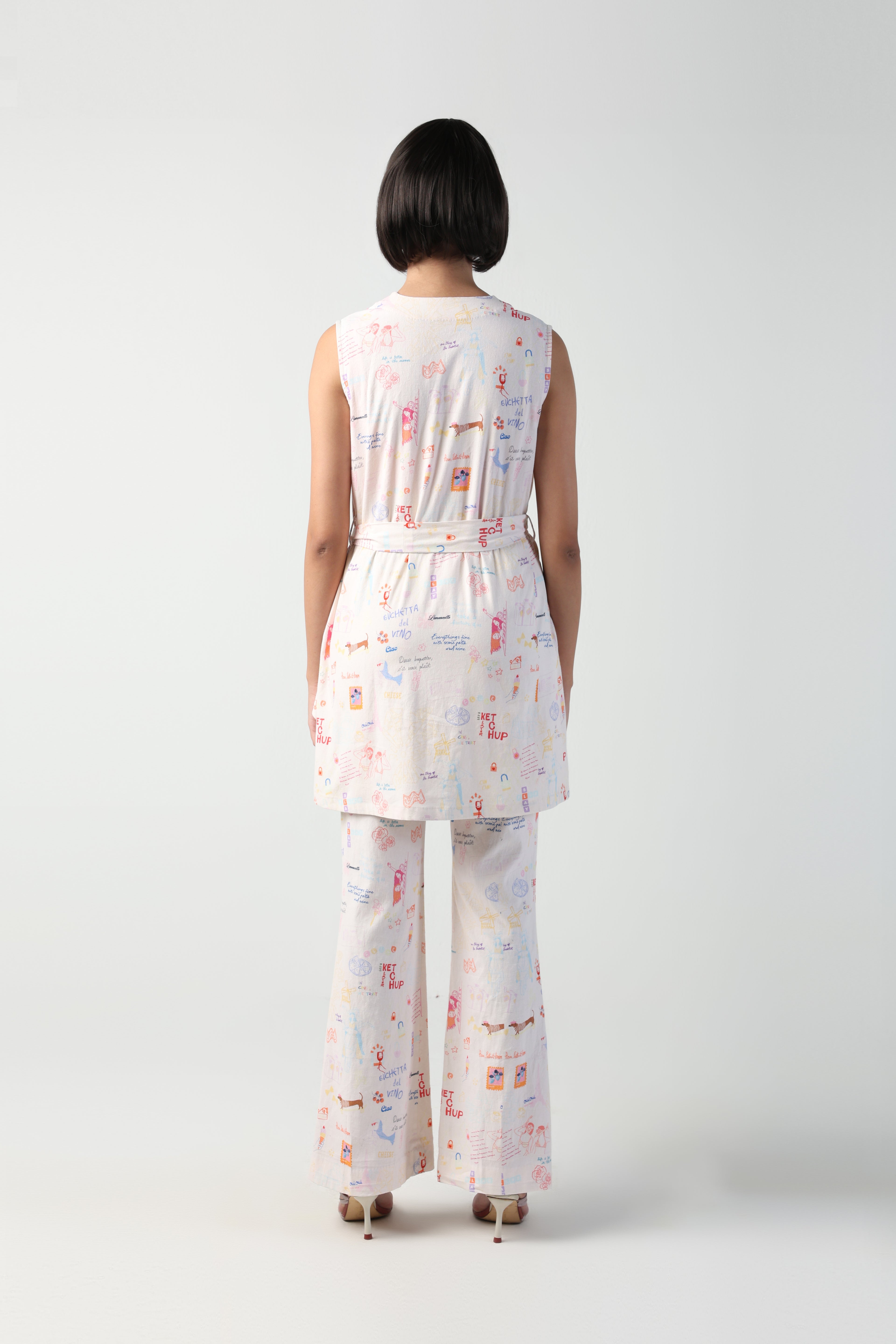 IANA ITALIAN SUMMER PRINT COLOR BLOCKED 3 PIECE CO-ORD SET