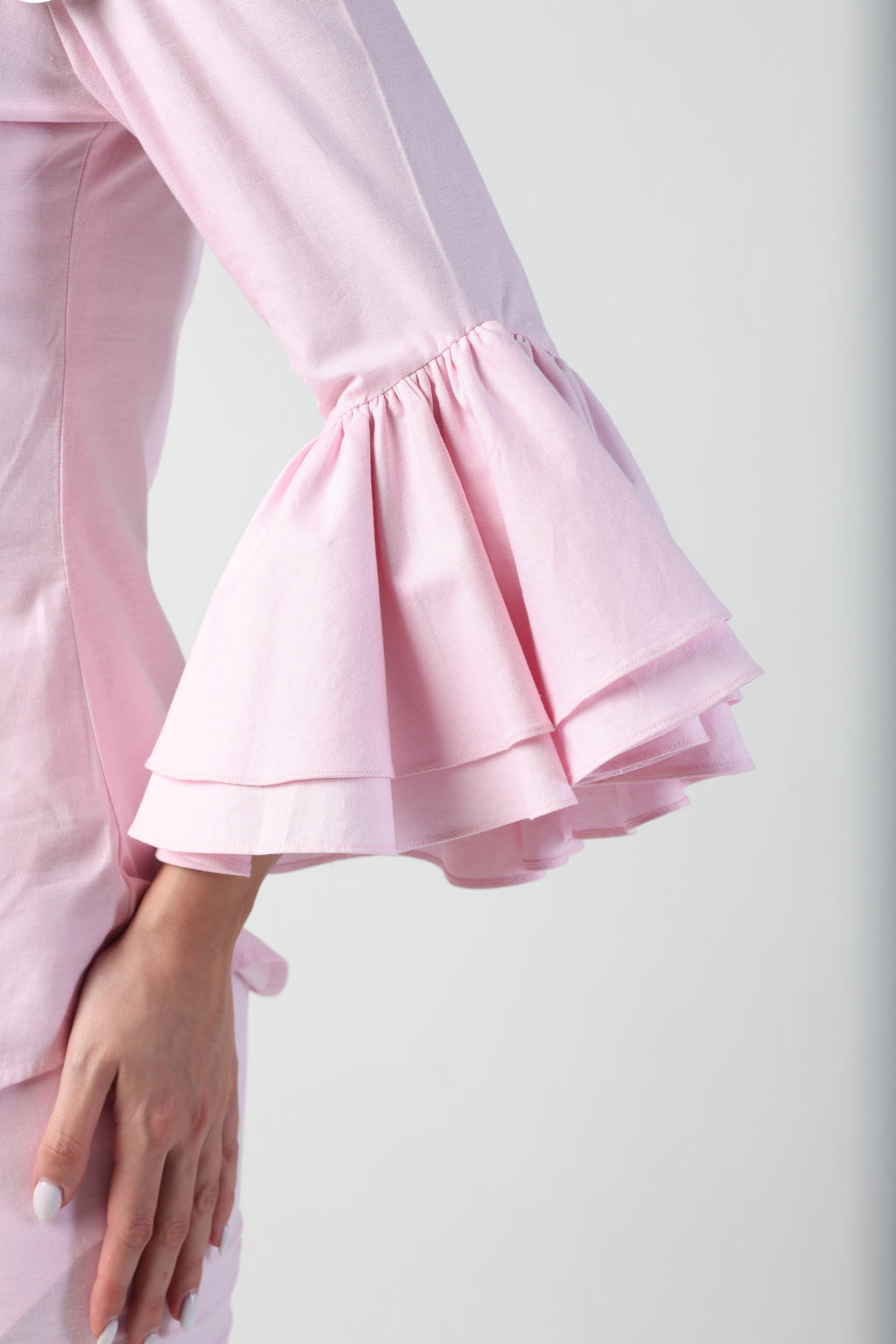 NINA PINK ONE SIDED COLDSHOULDER SEQUIN PANT CO-ORD SET