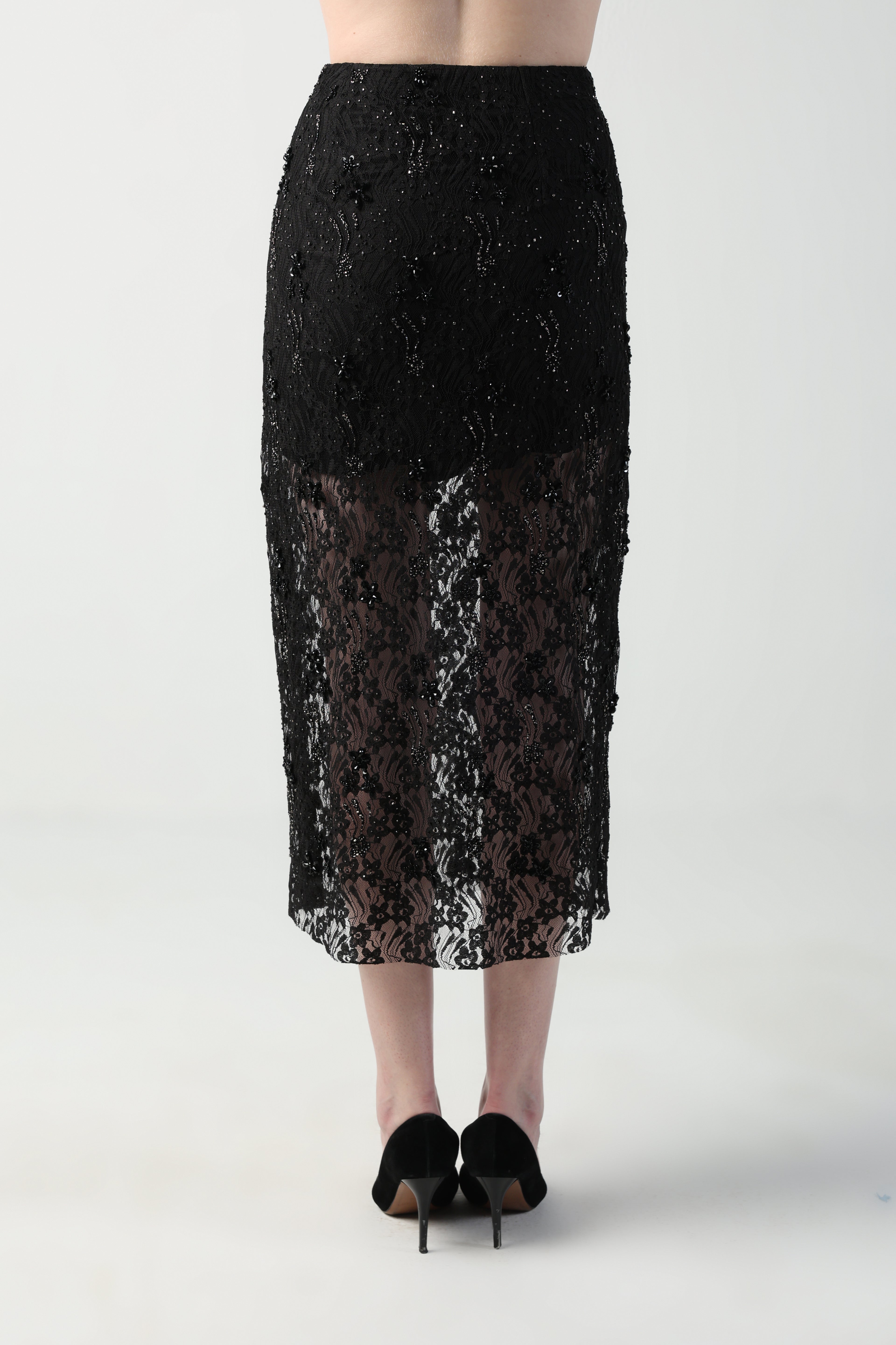 ALICIA EMBELLISHED LACE SKIRT
