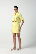 CICCIA YELLOW EVIL EYE CHARM SKIRT CO-ORD SET