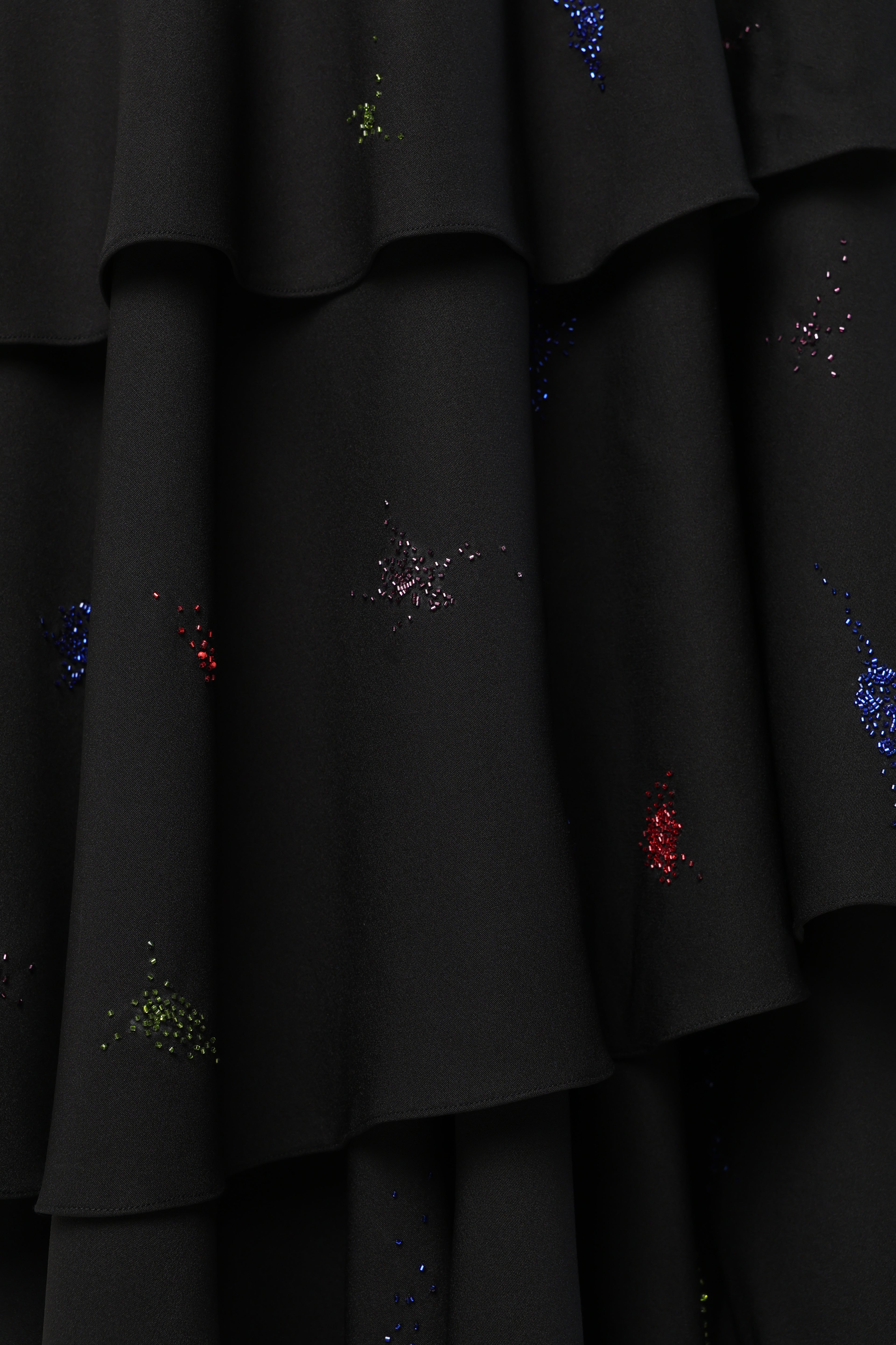 TOSCA BLACK COLORFUL SPLITTER SPLATTER DETACHABLE (LONG – SHORT) SKIRT