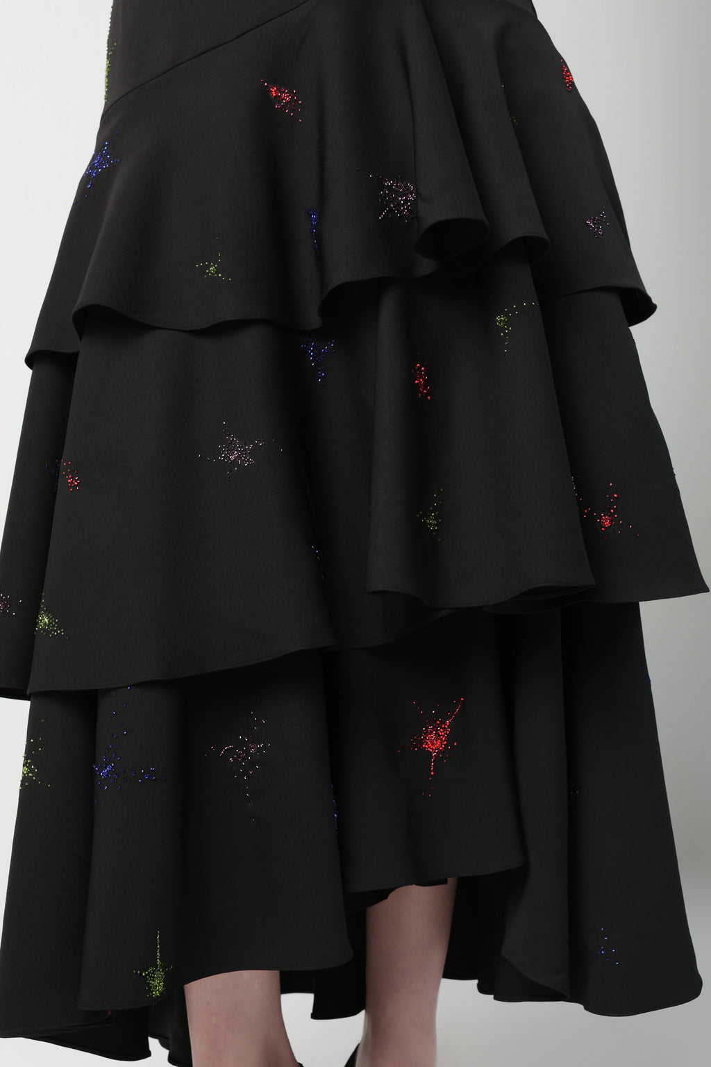 TOSCA BLACK COLORFUL SPLITTER SPLATTER DETACHABLE (LONG – SHORT) SKIRT