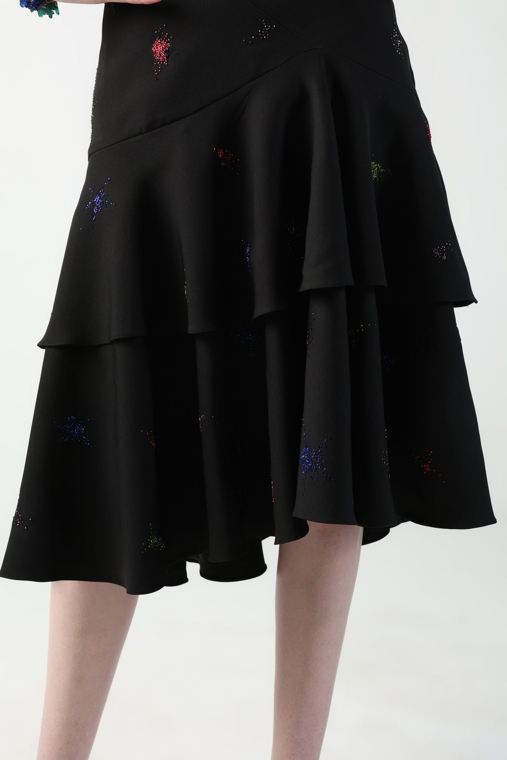 TOSCA BLACK COLORFUL SPLITTER SPLATTER DETACHABLE (LONG – SHORT) SKIRT
