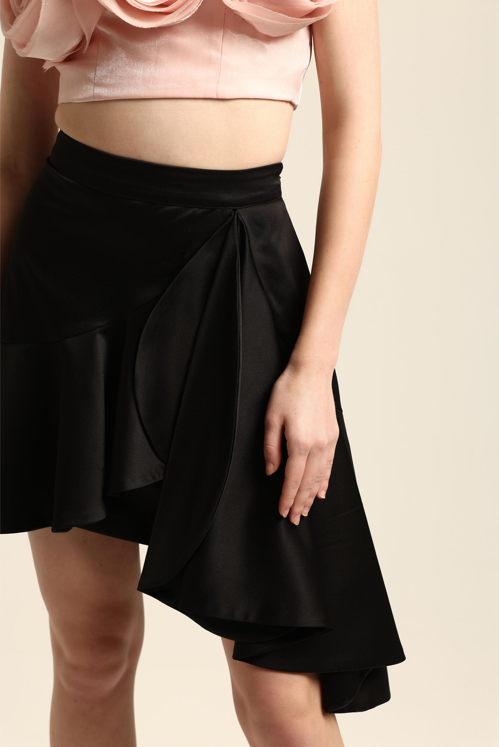 SOPHIE BLACK ASYMMETRIC SKIRT