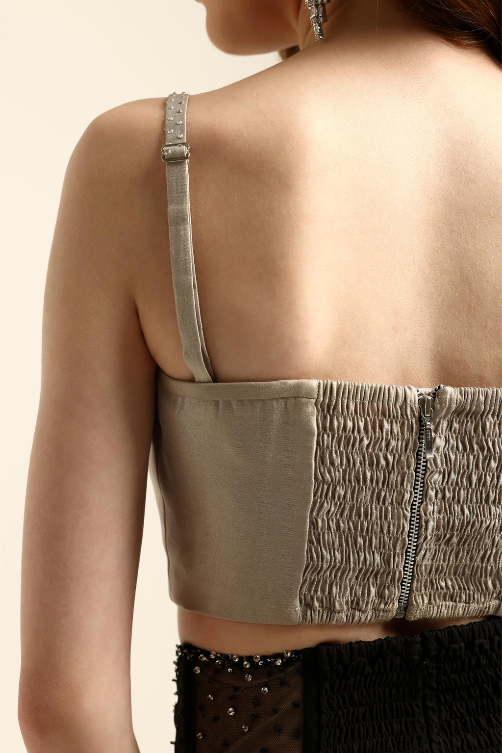 ALIE GREY ROSETTE CORSET TOP