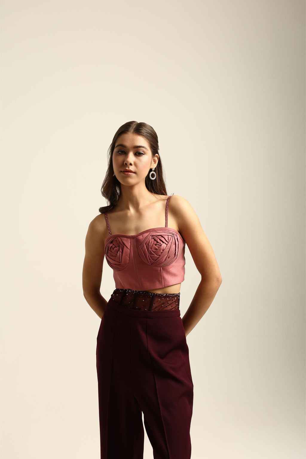 LUNA PLUM CORSET PANTS