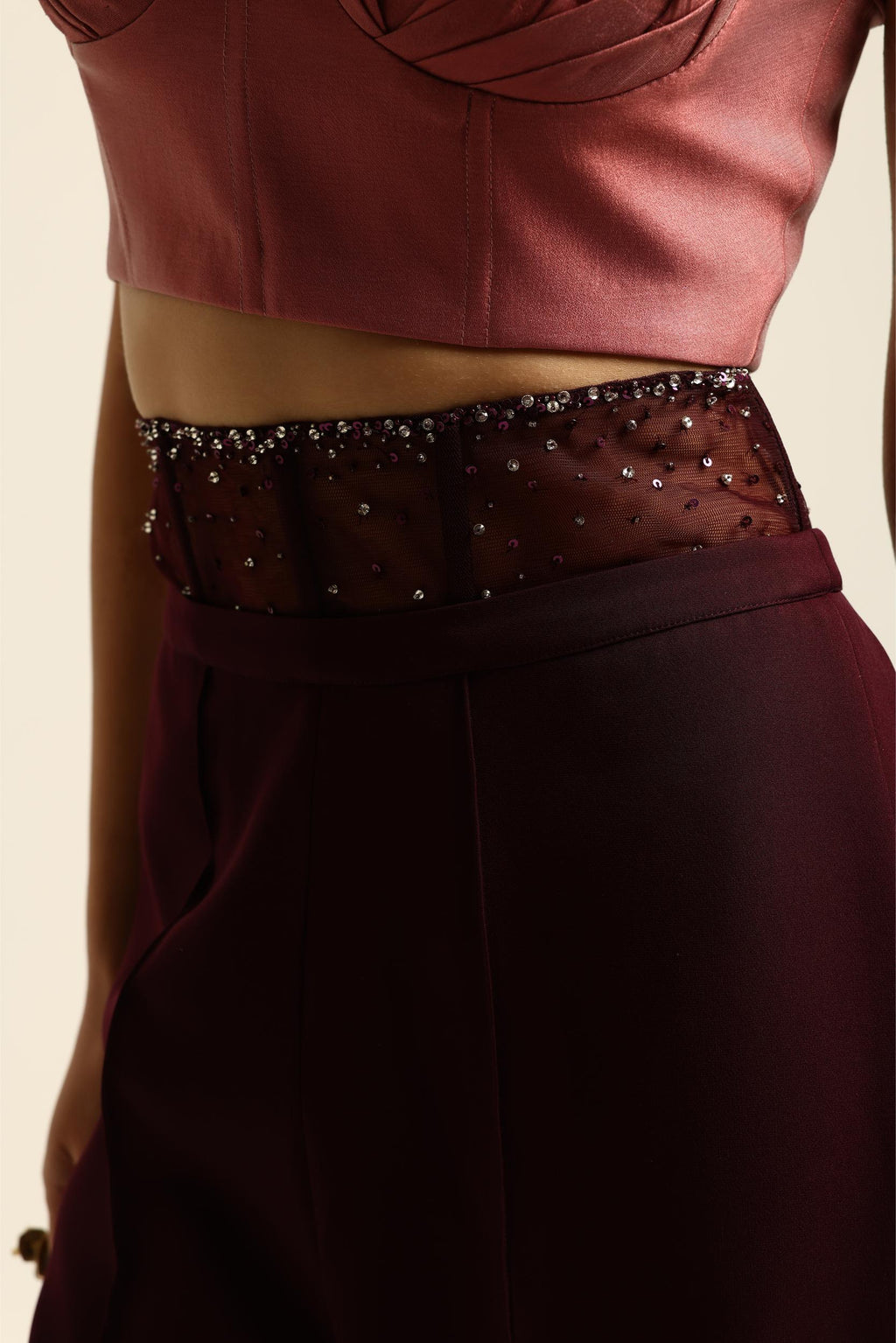 LUNA PLUM CORSET PANTS