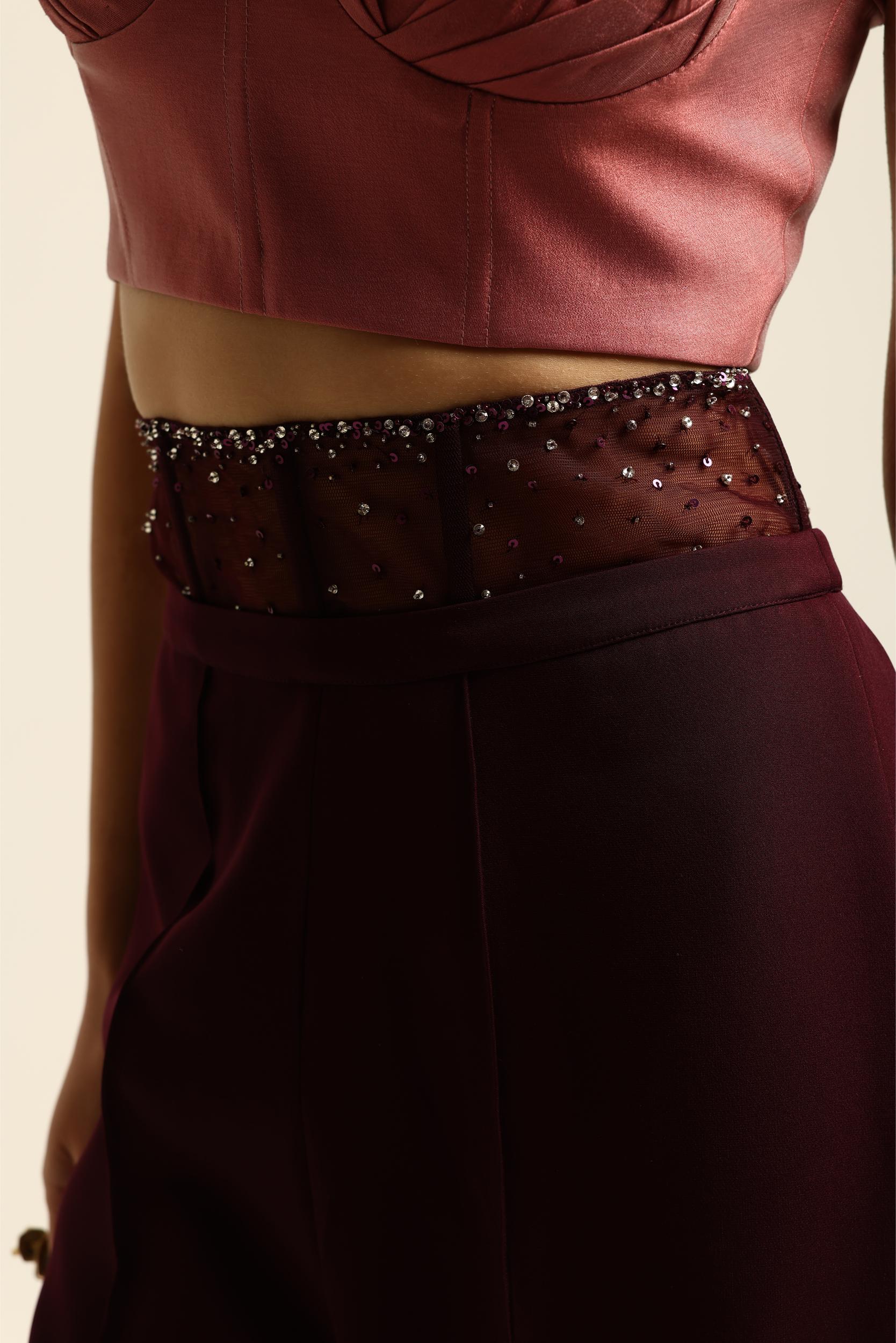 LUNA PLUM CORSET PANTS