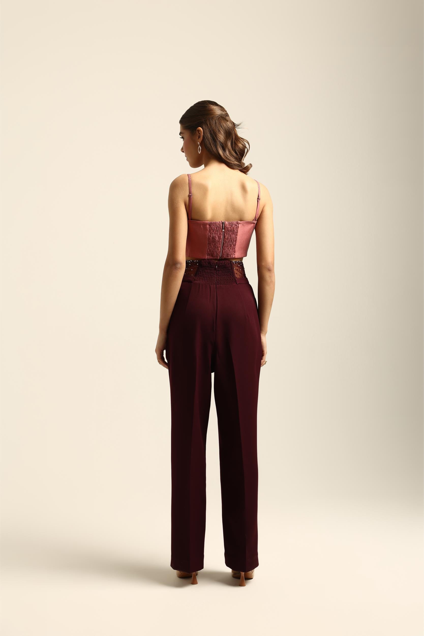 LUNA PLUM CORSET PANTS
