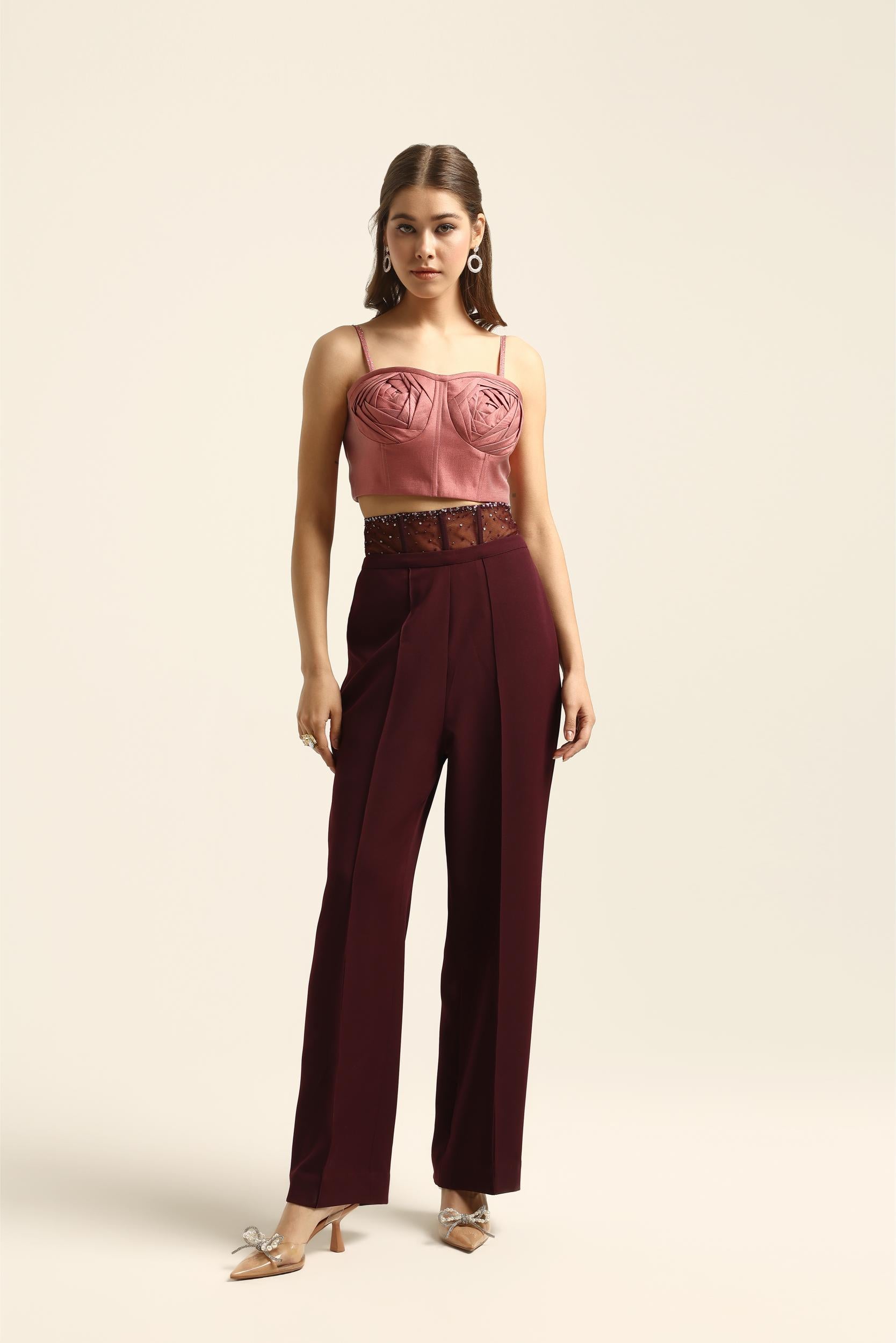 LUNA PLUM CORSET PANTS