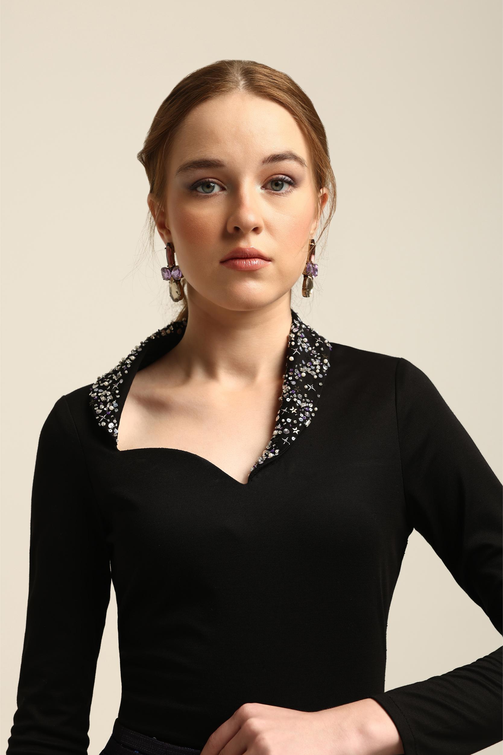 ALICE BLACK COLLARED BODYSUIT