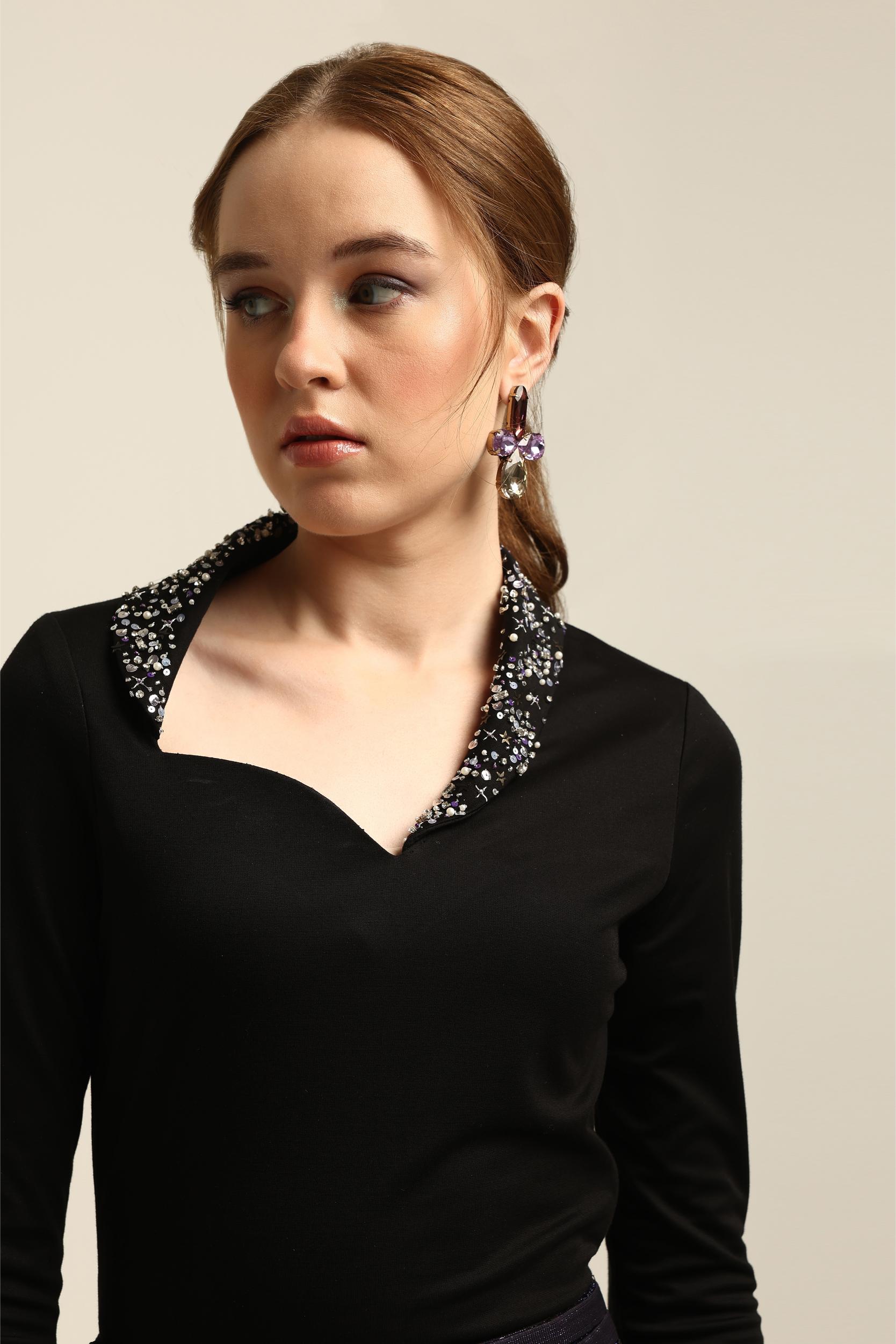 ALICE BLACK COLLARED BODYSUIT