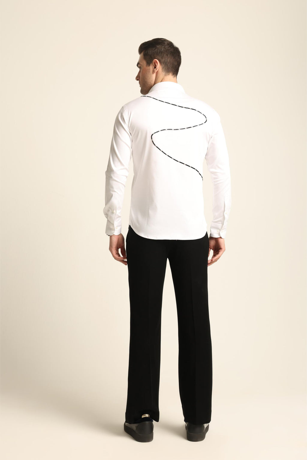 COCKTAIL MONKEY HAND EMBROIDERED WHITE SHIRT