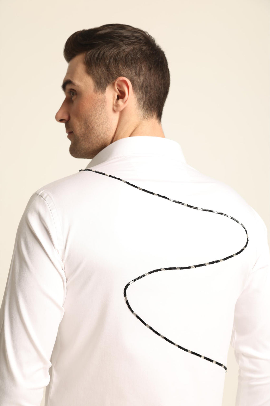 COCKTAIL MONKEY HAND EMBROIDERED WHITE SHIRT