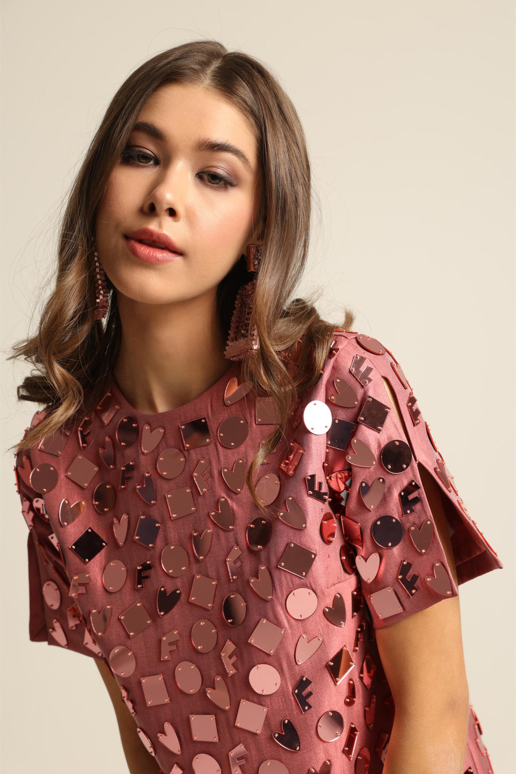 ELISA PINK ACRYLIC DRESS