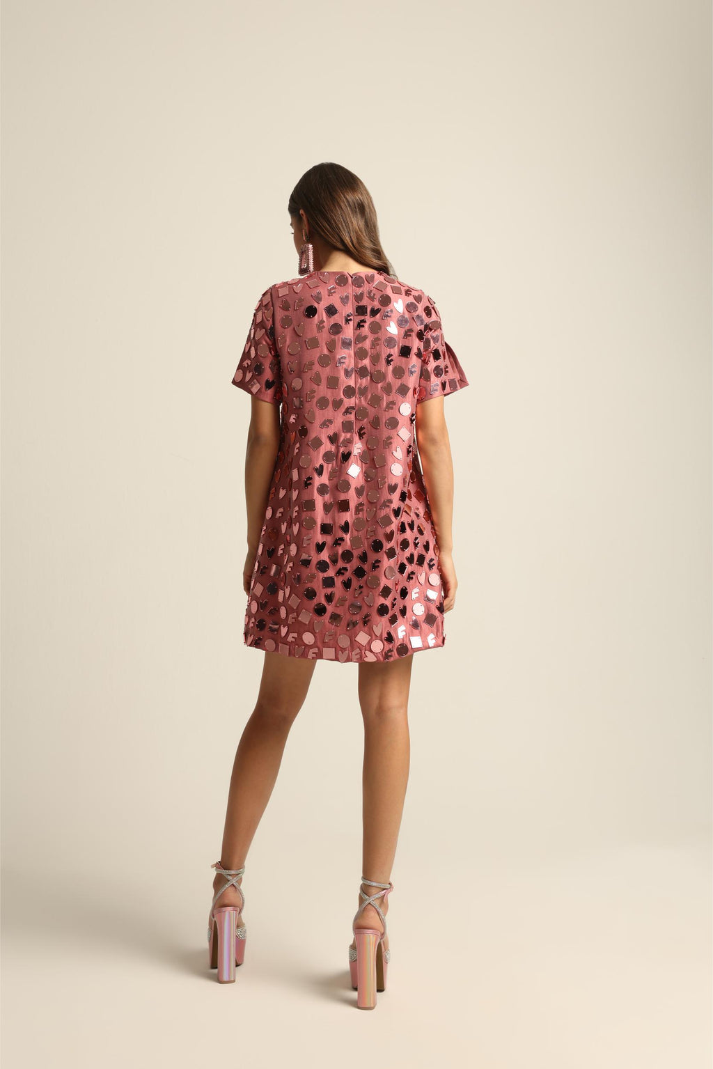 ELISA PINK ACRYLIC DRESS