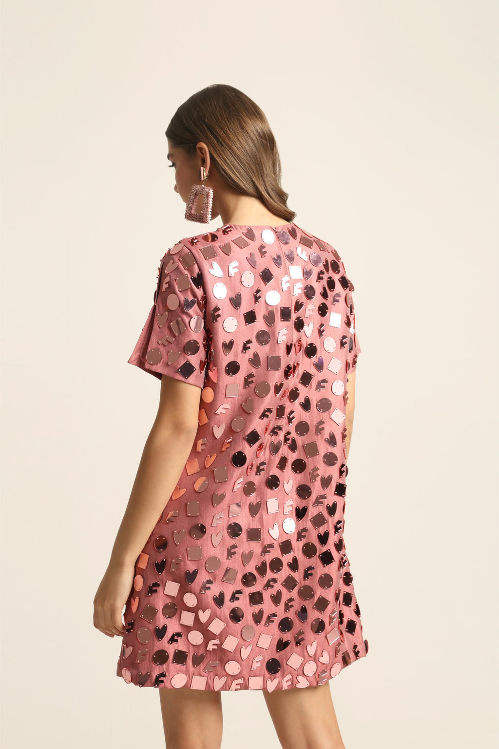 ELISA PINK ACRYLIC DRESS