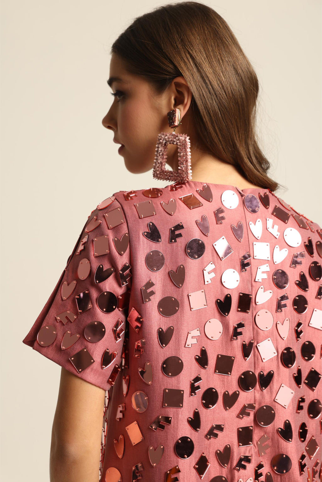 ELISA PINK ACRYLIC DRESS