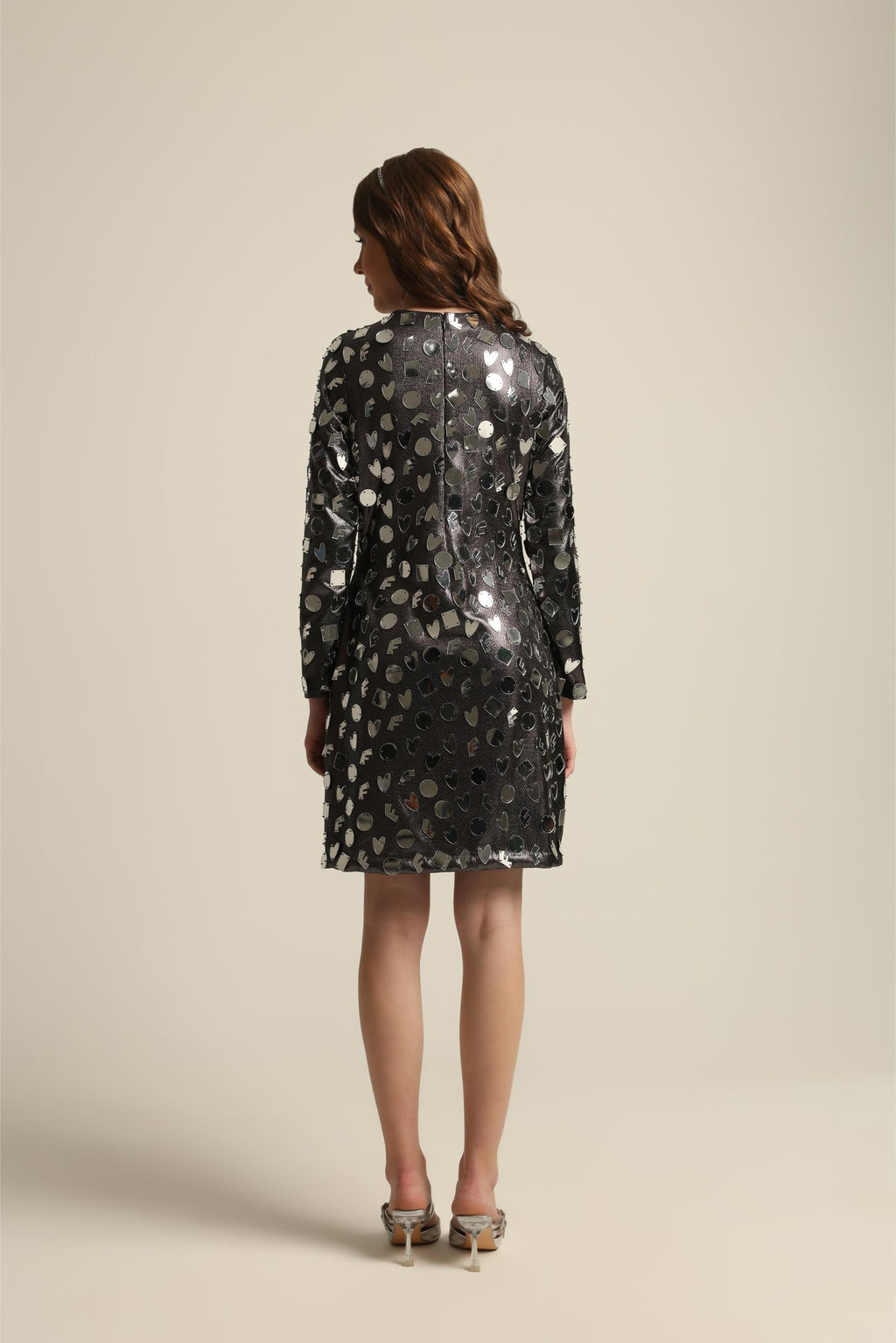 ELISA BLACK ACRYLIC DRESS