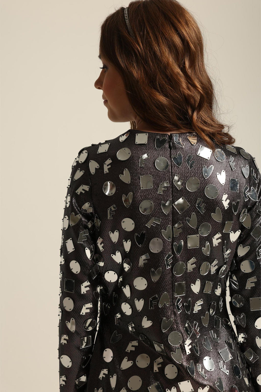 ELISA BLACK ACRYLIC DRESS