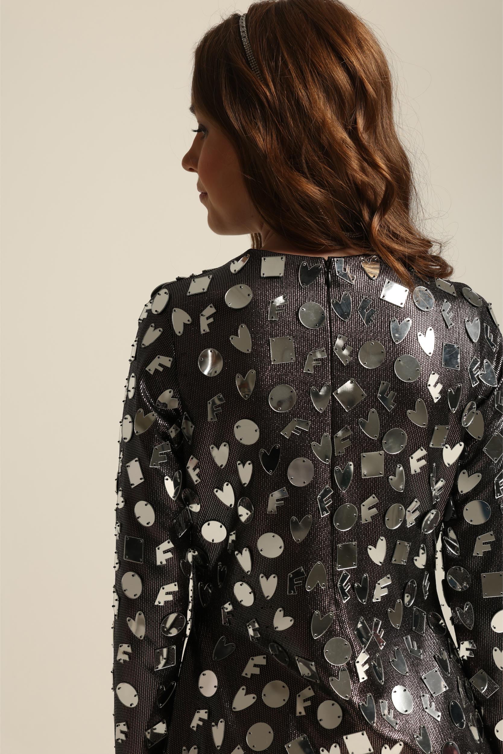 ELISA BLACK ACRYLIC DRESS