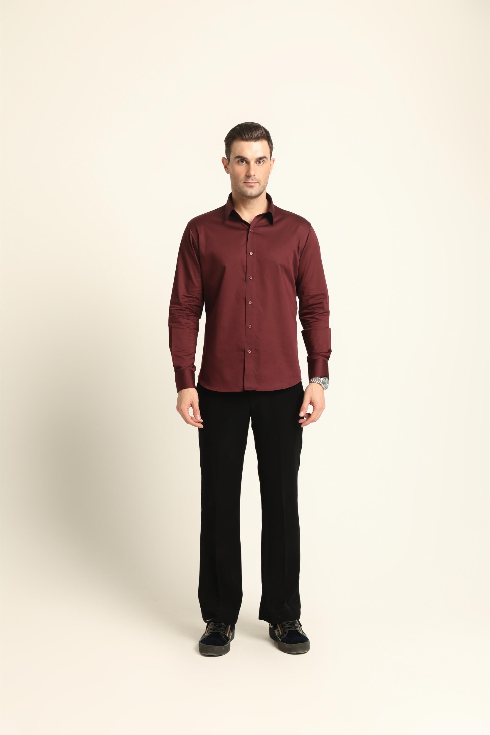 WINE AND GOLD DRAGON FISH YIN / YANG SHIRT