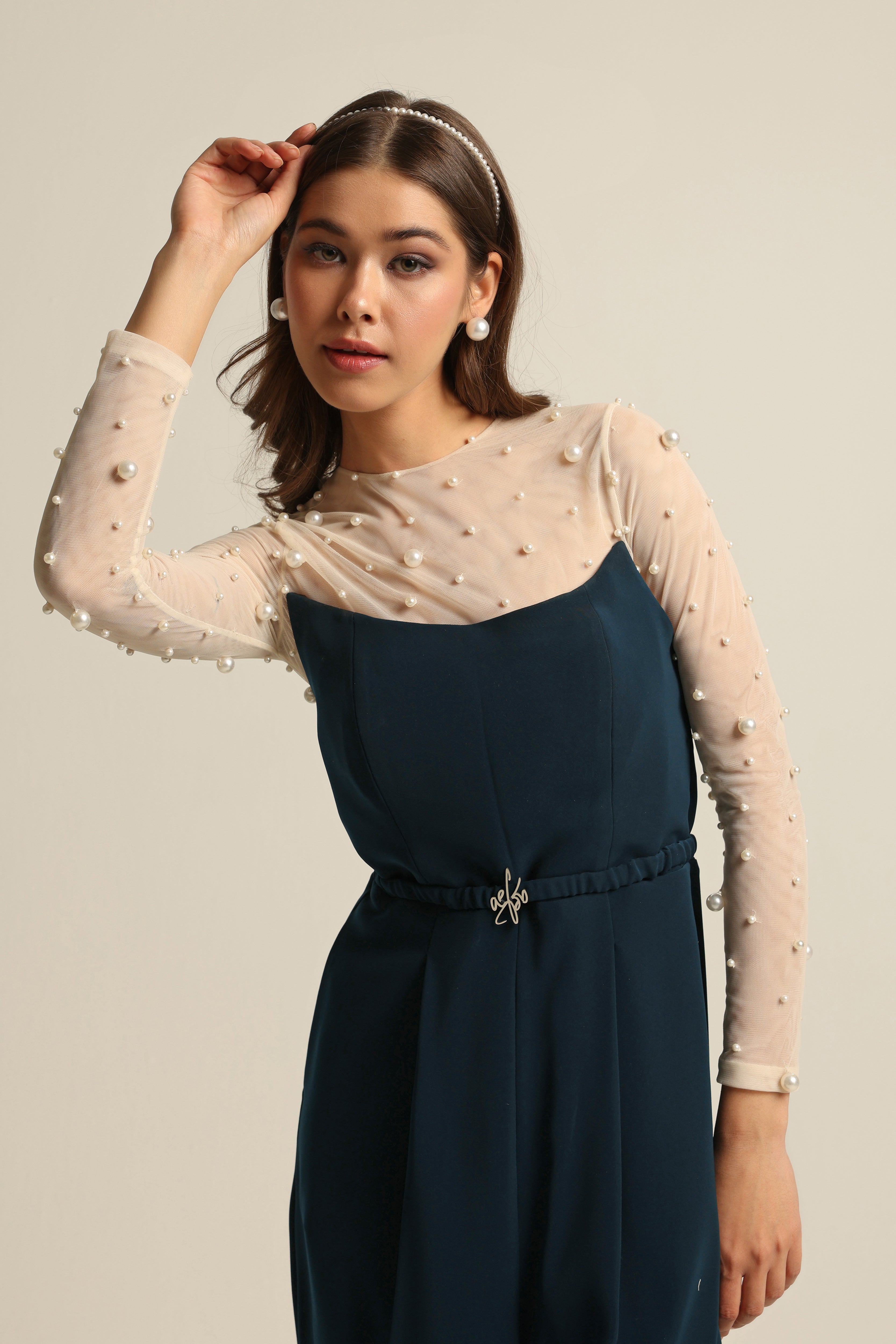 LILY CREAM TONE PEARL BODYSUIT