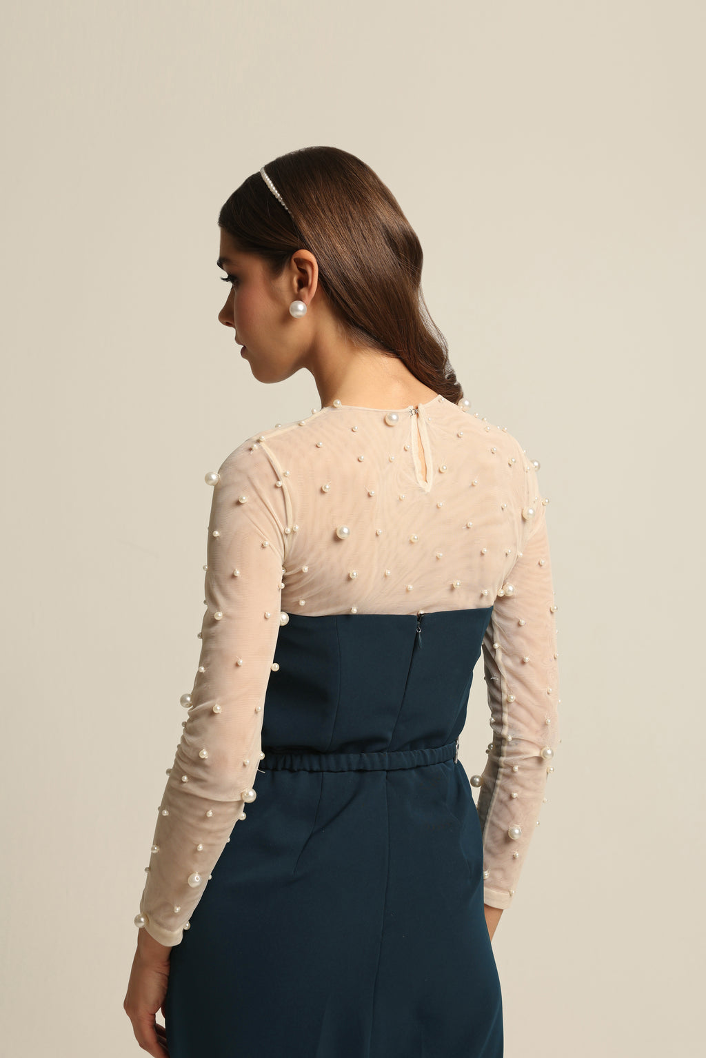 LILY CREAM TONE PEARL BODYSUIT