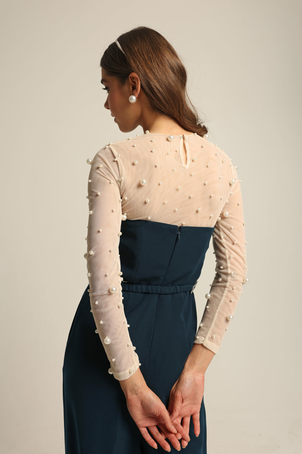 LILY CREAM TONE PEARL BODYSUIT