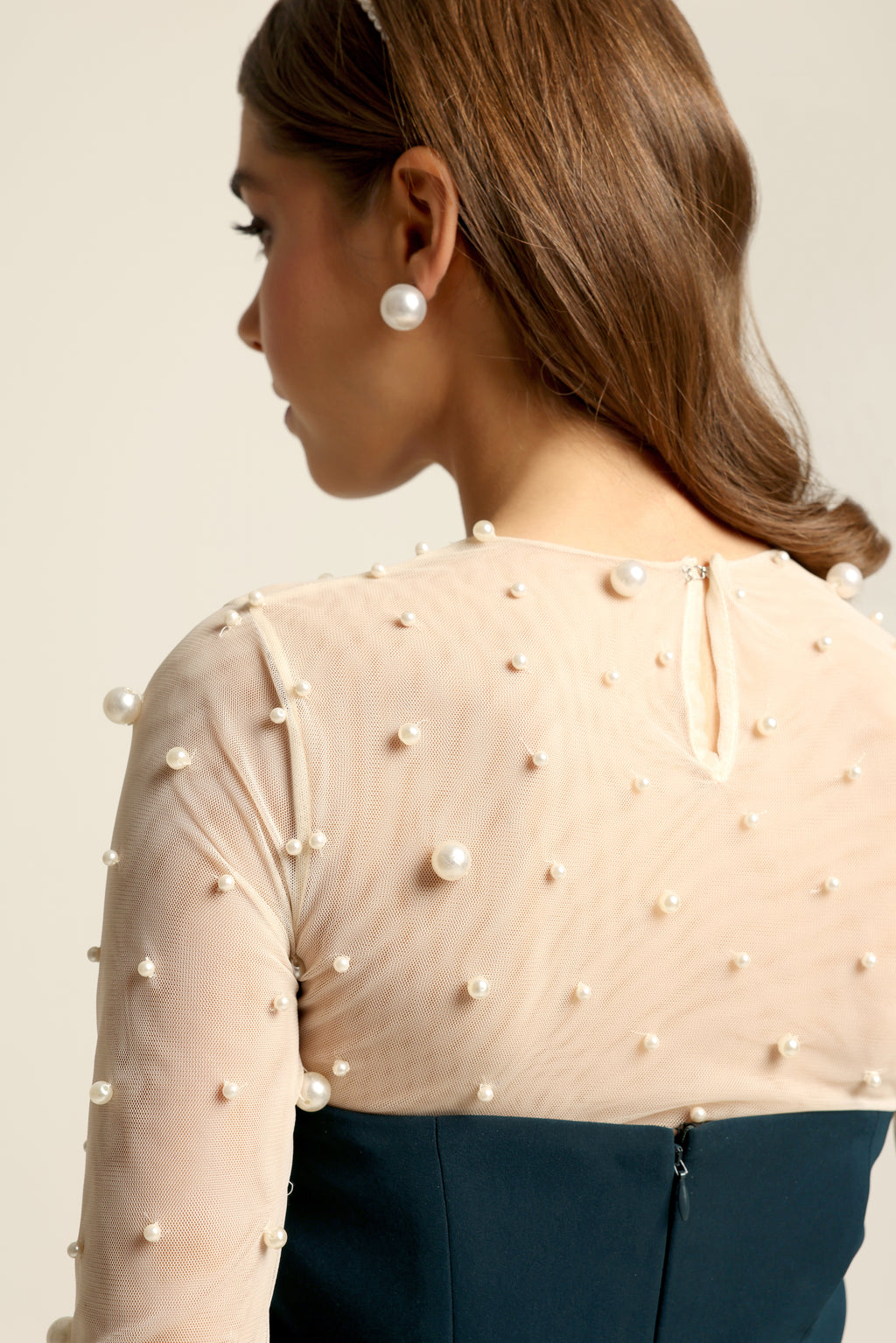 LILY CREAM TONE PEARL BODYSUIT