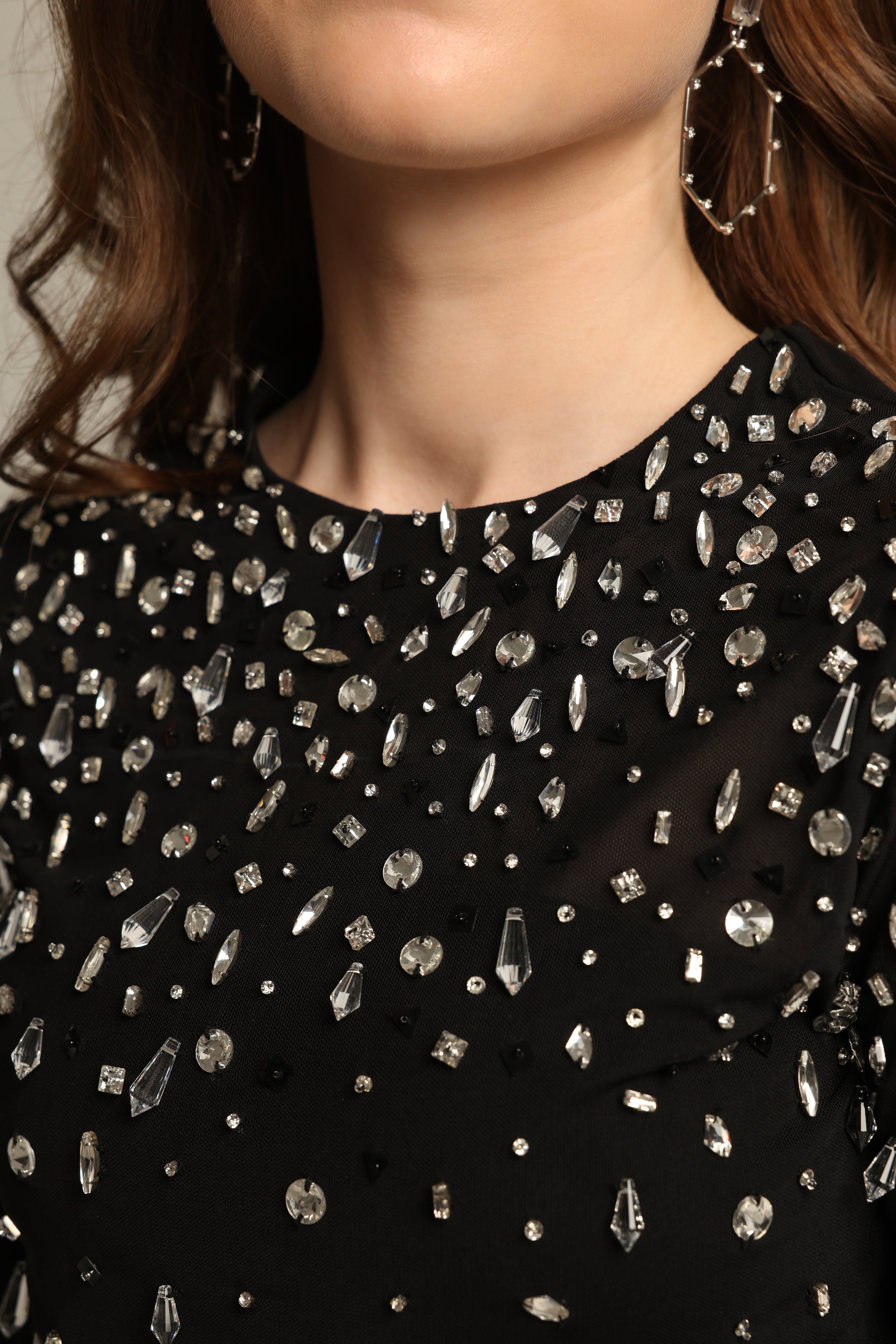 RIO BLACK CRYSTAL BODYSUIT