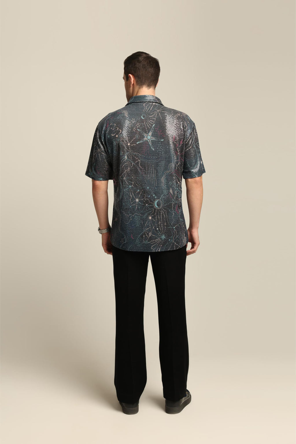 MAYA SEQUIN PRINTED PARTY SHIRT