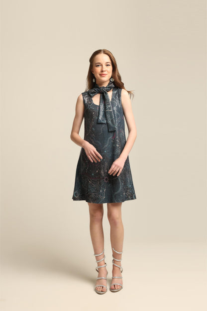MAYA SEQUIN PRINT SLEEVELESS DRESS